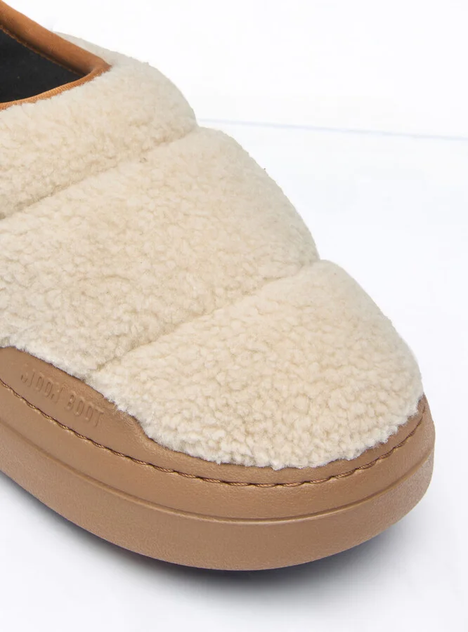 Moon Boot Park Puffer Fleece Slip-on Shoes - Woman Slip Ons Beige Eu - 37 - Image 2