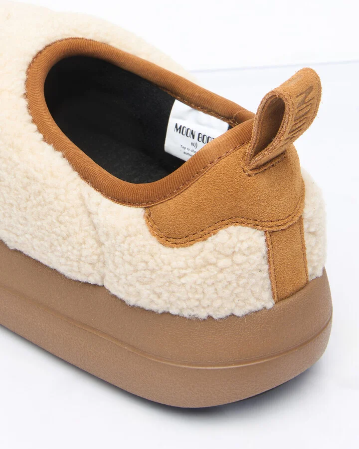 Moon Boot Park Puffer Fleece Slip-on Shoes - Woman Slip Ons Beige Eu - 37 - Image 6