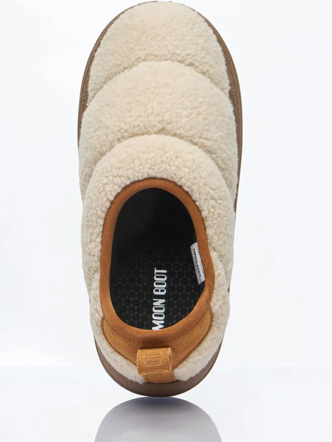 Moon Boot Park Puffer Fleece Slip-on Shoes - Woman Slip Ons Beige Eu - 37 - Image 7