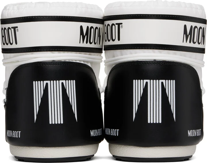 Moon Boot White & Black Icon Low Nylon Boots - Image 2