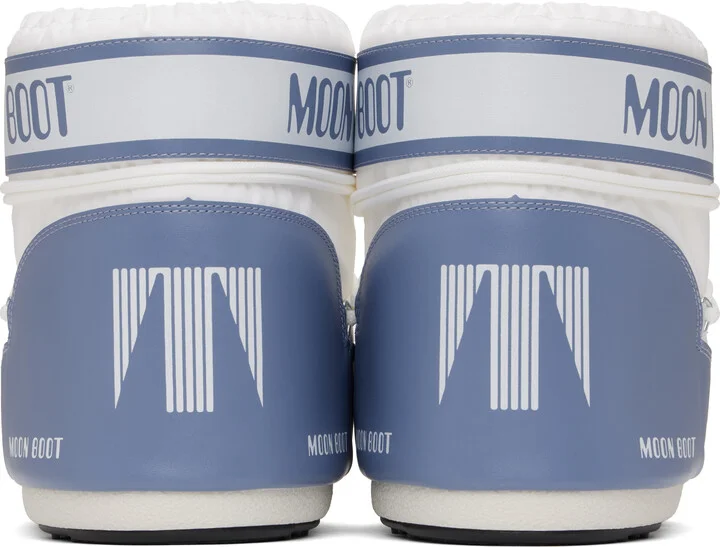 Moon Boot White & Blue Icon Low Nylon Boots - Image 2