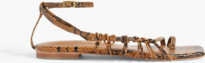 Moon Gazer snake-effect leather sandals