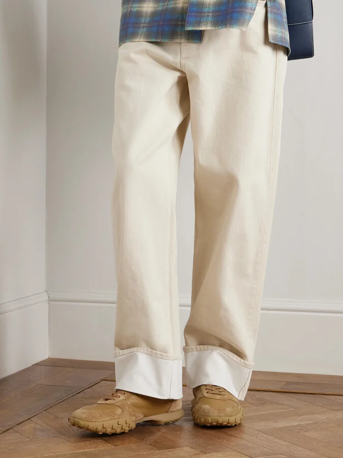 Moon Suede-Trimmed Leather Sneakers - Image 2