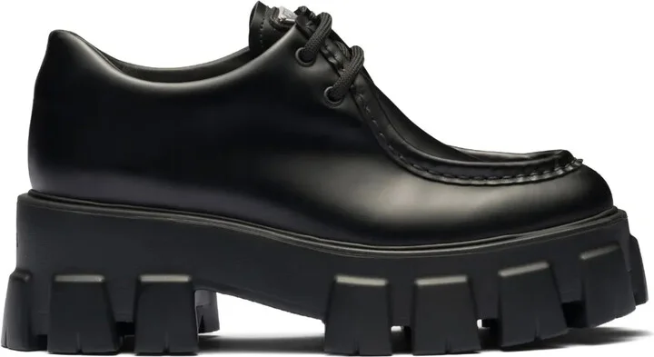 Moonlith brushed leather Derby shoes