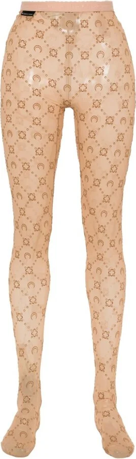 Moonogram Mesh Tights