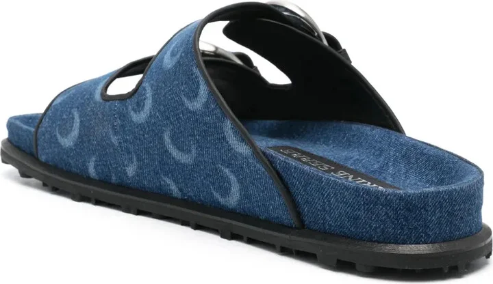 Moonogram-pattern denim sandals - Image 3