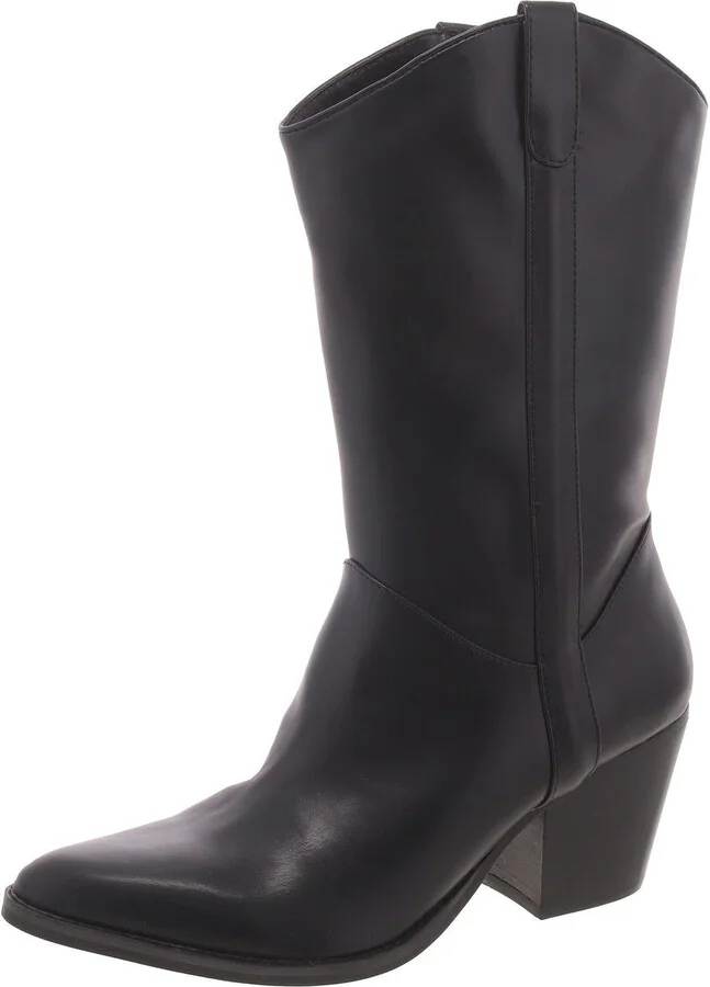 More Womens Faux Leather B Mid-Calf Boots