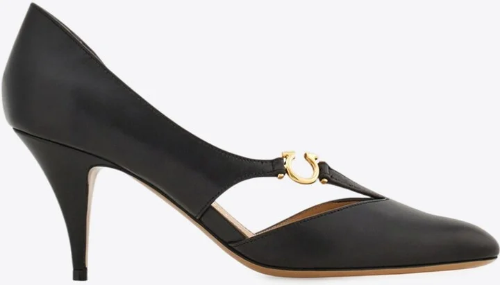 Moreen 70 Gancini Leather Pumps