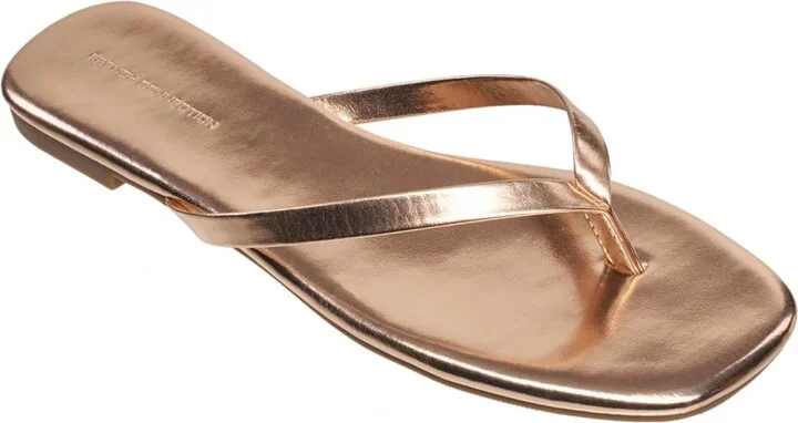 Morgan Womens Leather Toe Post Flip-Flops