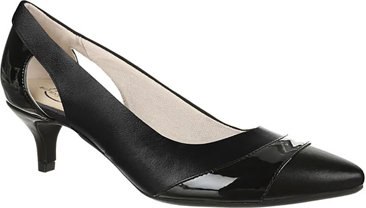 Morgan Womens Pointed Toe Slip On Kitten Heels