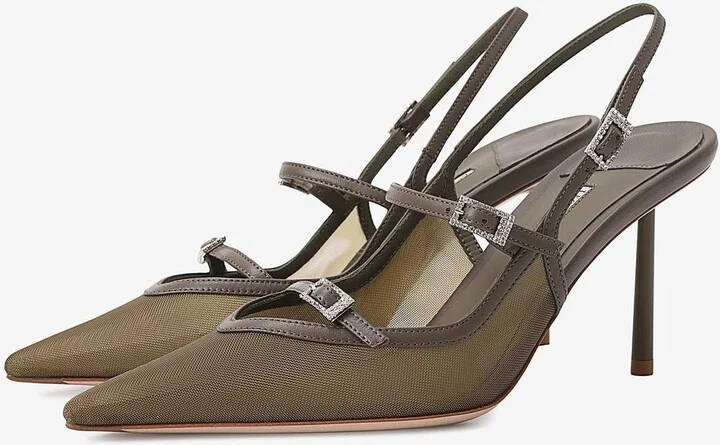 Morgana 80 Slingback Mesh Pumps - Image 2