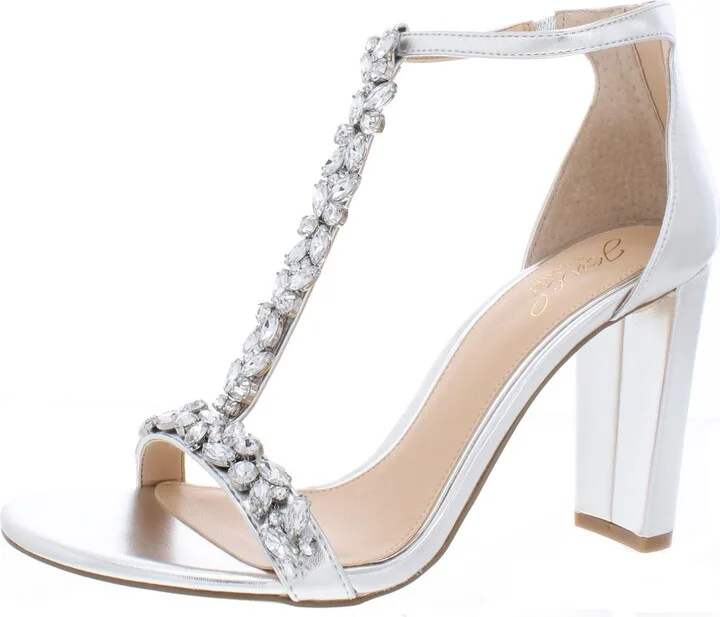 Morley Womens Faux Leather Jeweled Dress Sandals