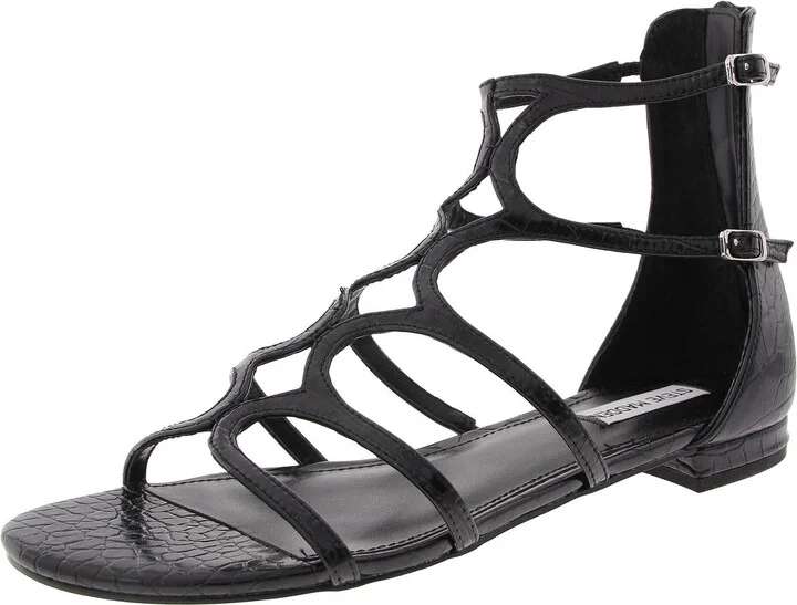 Morocco Womens Adjustable Faux Leather Gladiator Sandals