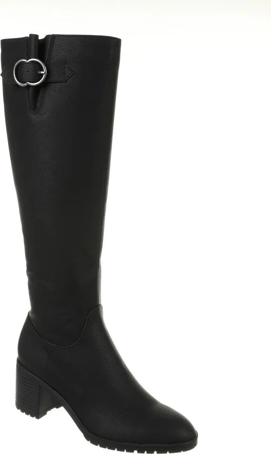 Morrison Womens Leather Buckle Knee-High Boots