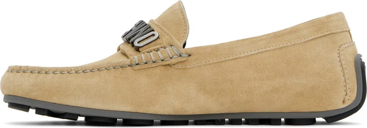 Moschino Beige Driver Loafers - Image 3