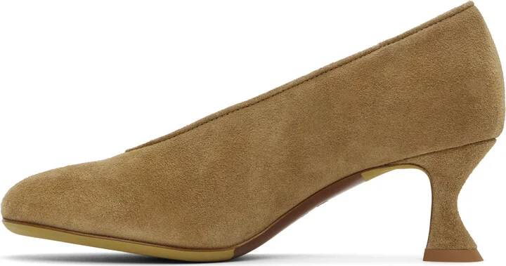 Moschino Beige Duck Suede Heels - Image 3