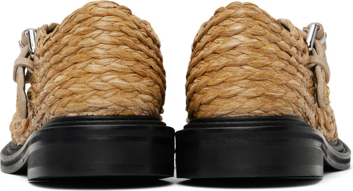 Moschino Beige Olivia Raffia Mary Jane Loafers - Image 2