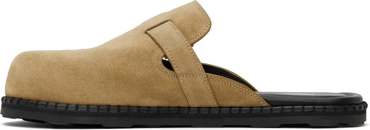 Moschino Beige Suede Mule Loafers - Image 3