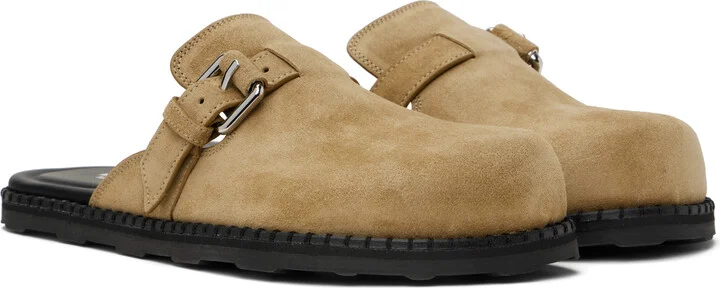 Moschino Beige Suede Mule Loafers - Image 4