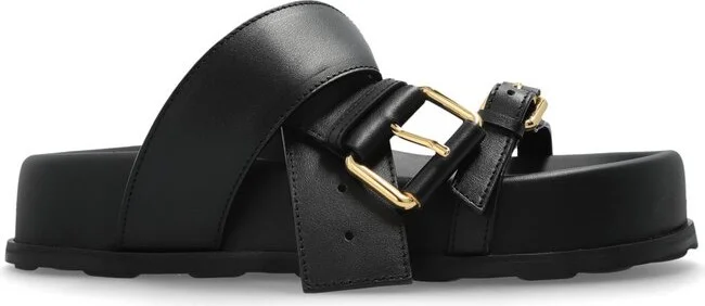 Moschino Belted Up Wedge Sandals