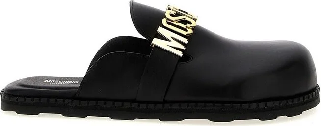 Moschino Birky Logo Lettering Mules