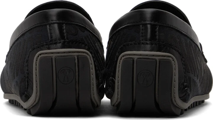 Moschino Black Allover Logo Driving Loafers - Image 2