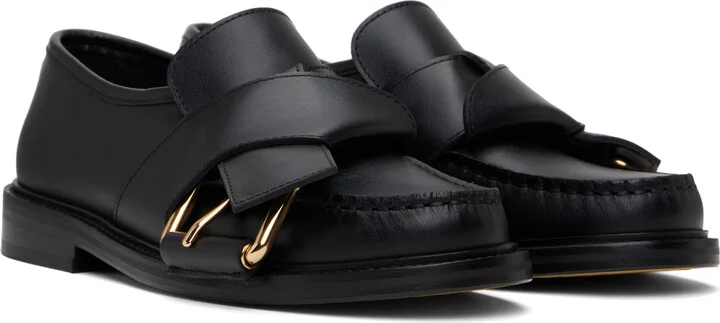 Moschino Black Belted Up Loafers - Image 4