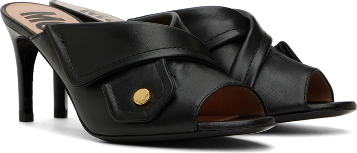 Moschino Black Biker Heeled Sandals - Image 4