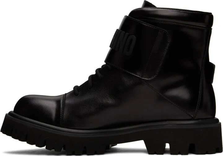 Moschino Black Buckle Boots - Image 3