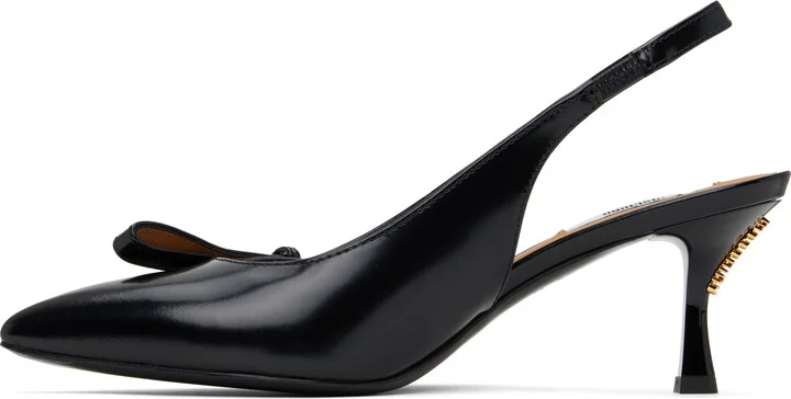 Moschino Black Buckled Bow Heels - Image 3