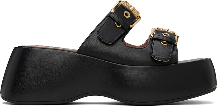 Moschino Black Buckles Sandals
