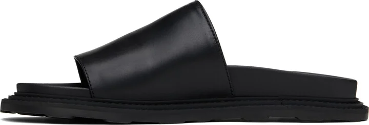 Moschino Black Calfskin Logo Plaque Sandals - Image 3