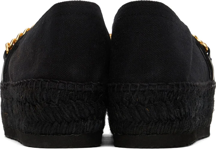 Moschino Black Chains & Hearts Espadrilles - Image 2