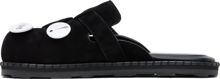 Moschino Black Cow Suede Sporty Mules - Image 3
