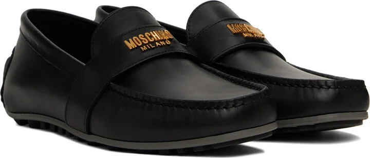Moschino Black Driver Loafers - Image 4