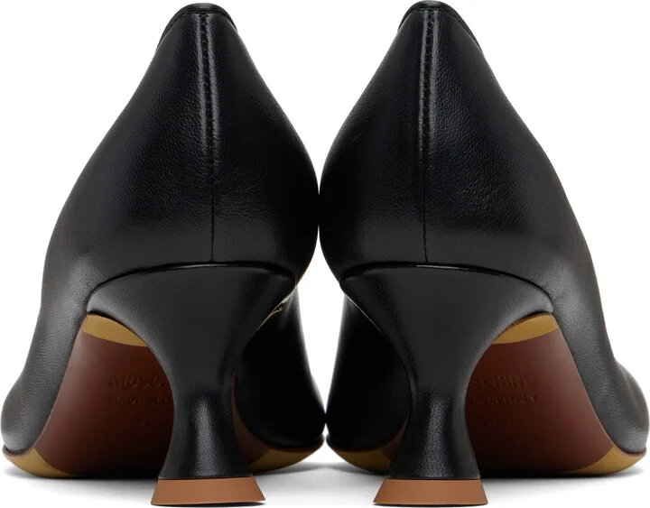 Moschino Black Duck Leather Heels - Image 2