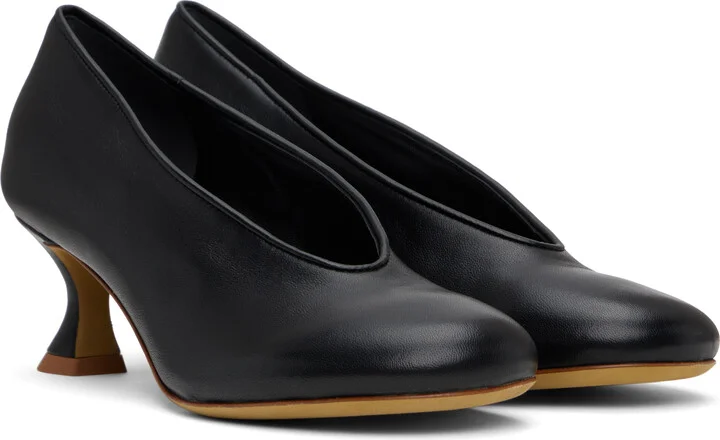Moschino Black Duck Leather Heels - Image 4