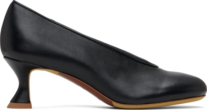 Moschino Black Duck Leather Heels
