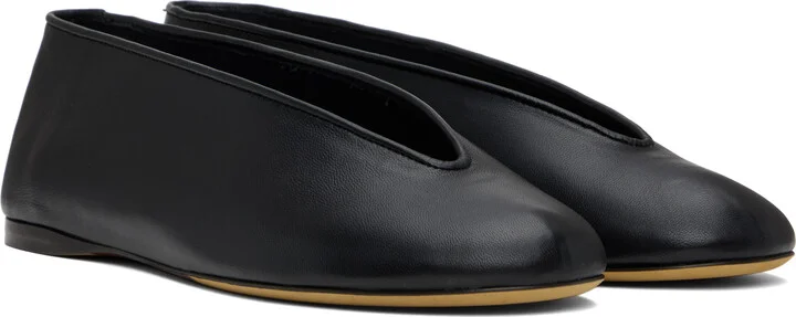Moschino Black Duck Nappa Ballerina Flats - Image 4