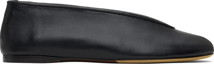 Moschino Black Duck Nappa Ballerina Flats