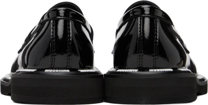 Moschino Black Embossed Loafers - Image 2