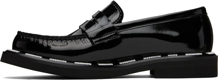 Moschino Black Embossed Loafers - Image 3
