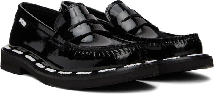 Moschino Black Embossed Loafers - Image 4