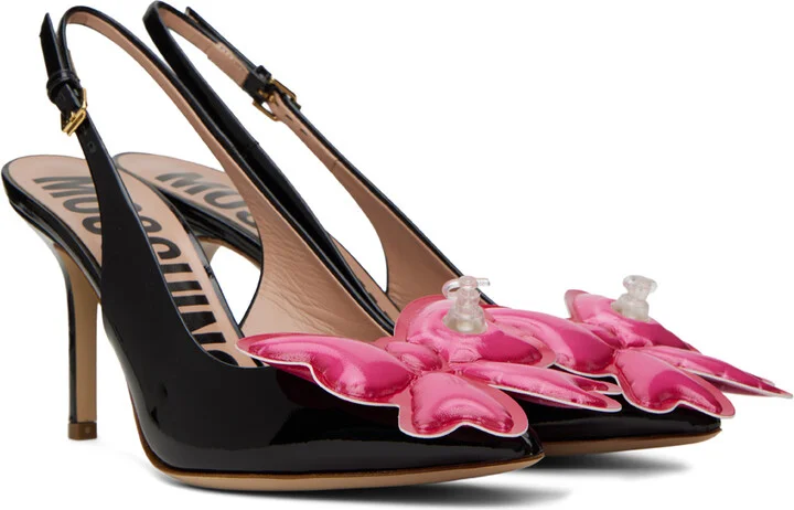 Moschino Black Inflatable Bow Pumps - Image 4