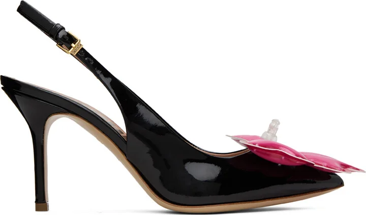 Moschino Black Inflatable Bow Pumps