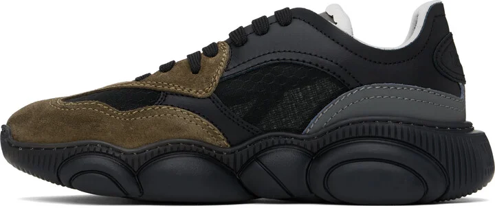 Moschino Black & Khaki Teddy Sneakers - Image 3