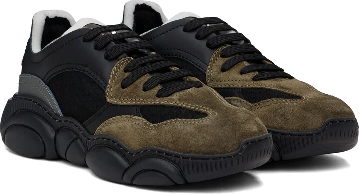 Moschino Black & Khaki Teddy Sneakers - Image 4