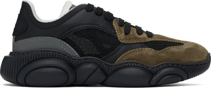 Moschino Black & Khaki Teddy Sneakers