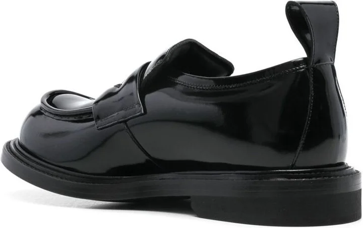 Moschino Black Leather Loafers - Image 3