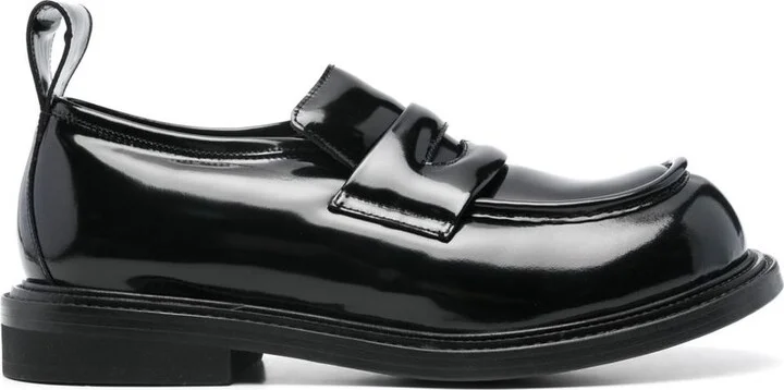 Moschino Black Leather Loafers